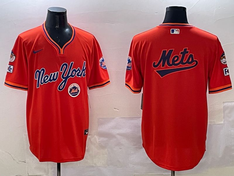Men New York Mets Blank Orange Throwback Game 2025 Nike MLB Jersey style 6->new york mets->MLB Jersey